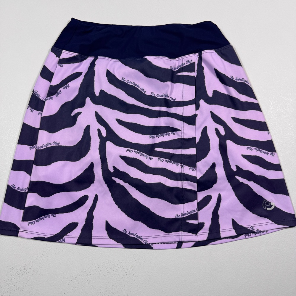 Foray Golf Skort Purple Navy Zebra Print TwinEagles Club Womens XS Tall Skirt